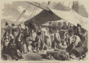 Dek van Schip bij Ringo, met Vluchtelingen uit Messina door Gustave Janet