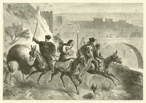 Zigeuners verlaten Toledo na de markt door Gustave Janet