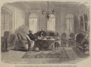 Ontmoeting tussen Keizer Napoleon en de Prins-Regent van Pruisen in de Villa Stephanie, Baden