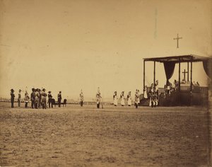 [Militaire mis in Camp de Chalons in aanwezigheid van de keizer (Le messe militaire..Camp de Chalons...presence de l