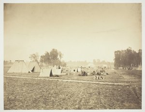 Tenten en Militaire Uitrusting, Kamp de Châlons, 1857 door Gustave Le Gray