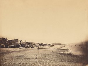 Het strand van Saint-Adresse door Gustave Le Gray