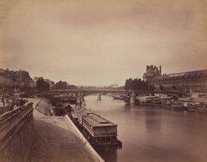 De Pont du Carrousel, Parijs: Uitzicht naar het Westen vanaf de Pont des Arts