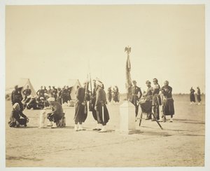 De geheven vlag van het Zouave-regiment, Camp de Châlons
