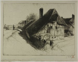 Laaggelegen boerenwoning, Troyes door Gustave Leheutre
