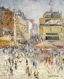 Bastille Dag op Rue de Clignancourt, Parijs door Gustave Loiseau