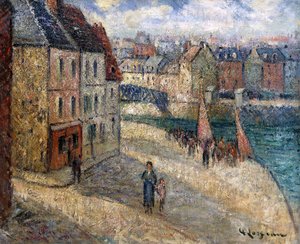 Kade in Dieppe door Gustave Loiseau