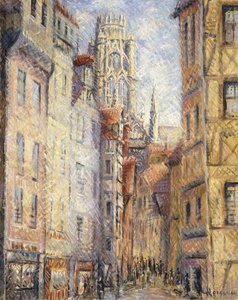 Rouen, een Straat bij de Kerk, ca. 1920