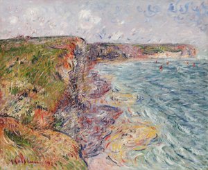 Zeilboten bij de Kliffen, Yport door Gustave Loiseau