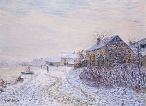 Sneeuw in Tournedos-sur-Seine door Gustave Loiseau