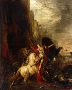 Diomedes Verslonden door zijn Paarden, ca.1865-1870 door Gustave Moreau