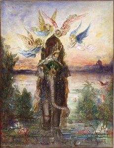 "Peri, heilige olifant" Schilderij van Gustave Moreau, 1882, National Museum of Western Art, Tokyo, Japan
