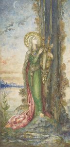 Sint Cecilia, ca. 1890-95 door Gustave Moreau