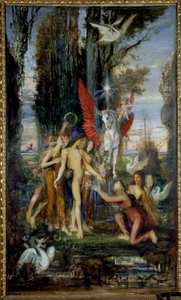 De Griekse dichter Hesiode (8e eeuw v.Chr.) en de Muzen door Gustave Moreau