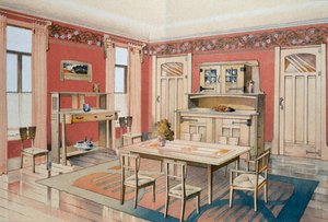 Ontwerp van Art Nouveau eetkamer