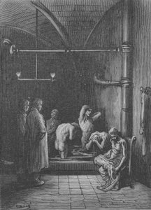De Toilette in een Schuilplaats door Gustave after Dore