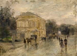 Brussel in de regen door Gustave de Duyts