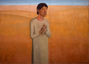 Christus in de wildernis door Gustave Van de Woestyne