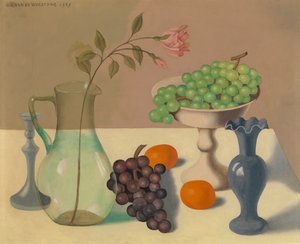 Stilleven met druiven door Gustave Van de Woestyne
