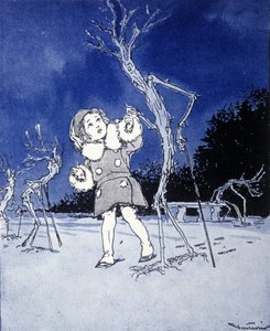 Illustratie voor "La storia di Peter Pan", fabel door James Matthew Barrie door Gustavo Gustavino Rosso