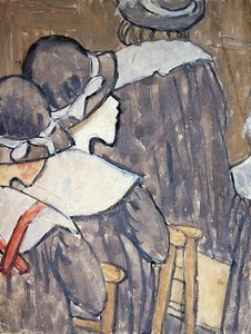 Kinderen in een kerk door Gwen John