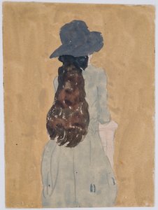 Figuur in kerk door Gwen John