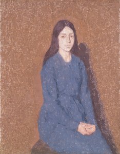 Meisje in een blauwe jurk