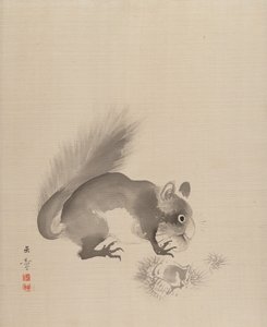 Eekhoorn die Kastanjes Eet, 1887-92 door Gyokusho Kawabata
