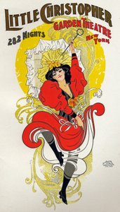 Cancan danseres, poster door H.A. Thomas voor een show in het Little Christopher Theater, New York