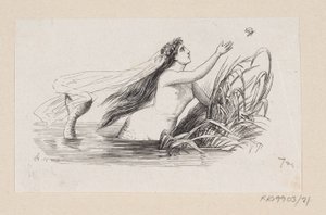 Illustratie voor "De Kleine Zeemeermin" in H.C. Andersen, "Sprookjes en Verhalen", Deel 1 door H.P. Hansen