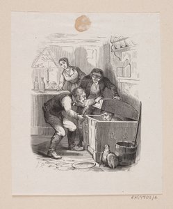 Illustratie voor "Kleine Claus en grote Claus" in H.C. Andersen, "Sprookjes en verhalen", Deel 1 door H.P. Hansen
