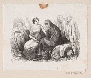 Illustratie voor "De Geluksschoenen" in H.C. Andersen, "Sprookjes en Verhalen", Deel 1 door H.P. Hansen