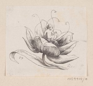 Illustratie voor "Duimelijntje" in H.C. Andersen, "Sprookjes en Verhalen", Deel 1 door H.P. Hansen