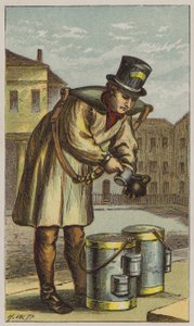 Melkboer (kleur litho) door H.W. (after) Petherick
