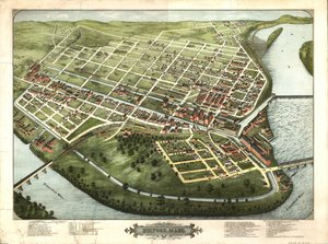 Vogelvlucht van Holyoke, Mass. : 1877
