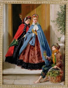 De Bloemenverkoopster, 1862 door H. Hilt