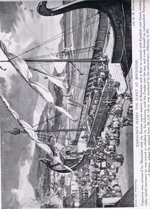 Carausius grijpt de vloot bij Boulogne, illustratie uit 