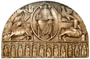 Buitendecoratie van de Kathedraal van Le Mans, Le Mans, Frankrijk, 15e eeuw 1849 door H. Moulin