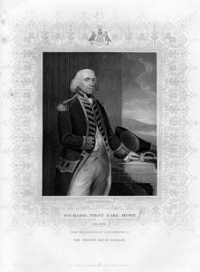 Richard Howe 1726-1799, 1e Graaf Howe, Engelse admiraal, 19e eeuw door H. Robinson
