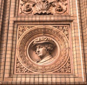 Detail van de gevel van de Hamburger Kunsthalle door H. v. d. Schirrmacher G. T. and Erbe A. Hude