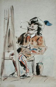 Karikatuur van een kunstenaar