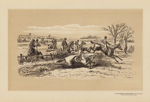 De Tumbletown Steeple-Chase, Nr. 5, Een gekibbel (gravure) door Hablot Knight (1815 92) Browne