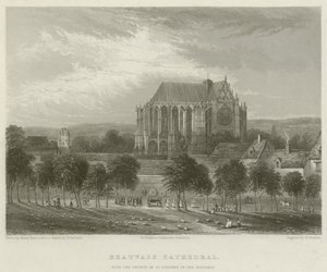 Kathedraal van Beauvais, met de kerk van St. Etienne in de verte door Hablot Knight Browne