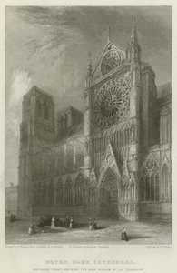 Notre Dame Kathedraal, Zuidelijke gevel, met het roosvenster van het transept door Hablot Knight Browne