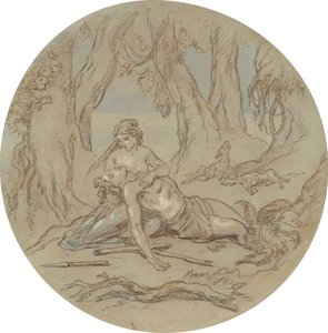 Een van achttien ontwerpen voor een serie platen die Venus en Adonis illustreren
