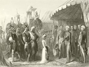 Onderwerping van de Maharadja Dhuleep Singh aan Sir Henry Hardinge door Hablot Knight Browne