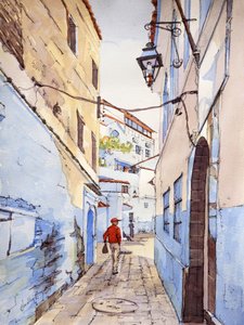Een Bezoeker, Chefchaouen, Marokko, c.2024 door Hadley Rampton