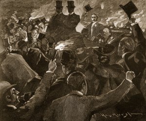 Mr Balfour in Dublin: fakkeloptocht, illustratie uit 