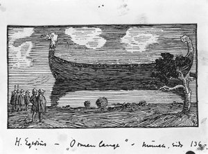 Ormen lange (inkt op papier) door Halfdan Egedius