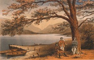 Het meer van het aangename toevluchtsoord. Llyn Mwyngyl, vanuit Tal-y-Llyn, 19e eeuw door Hanhart
